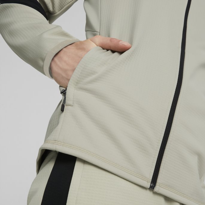 Puma På Tilbud Evostripe Full Glidelås Varm Hettegenser Herre Pebble Grey