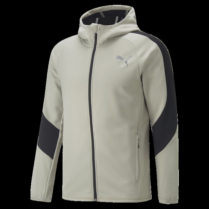 Puma På Tilbud Evostripe Full Glidelås Varm Hettegenser Herre Pebble Grey