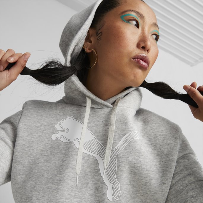 Power Graphic Dame Hettegenser Puma På Tilbud Lys Grå Lyng