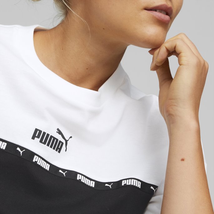 Puma På Tilbud Hvit Power Tape Dame T-skjorte