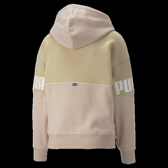 Puma På Tilbud Light Sand Power Colourblock Hettegenser For Kvinner