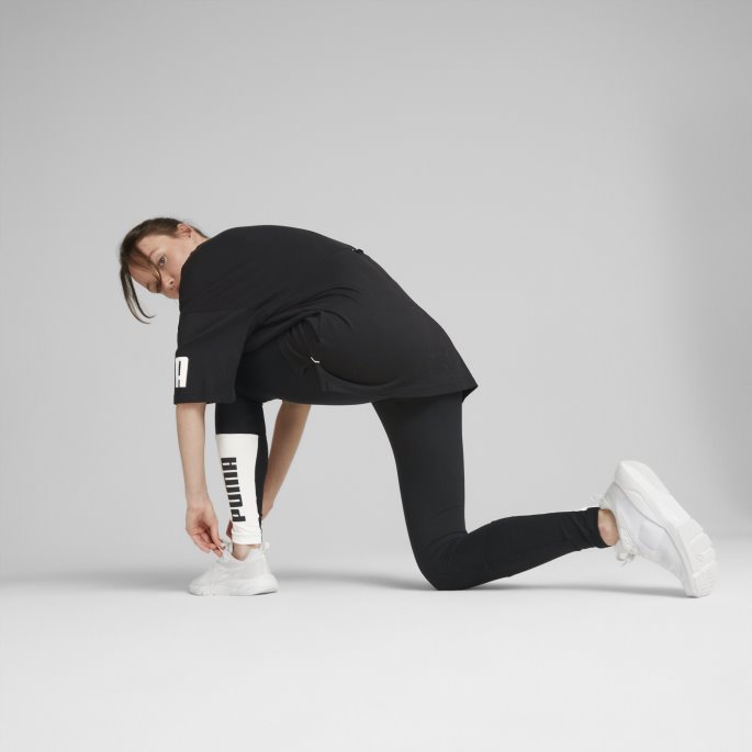 Black Power Colourblock Leggings Kvinner Puma På Tilbud