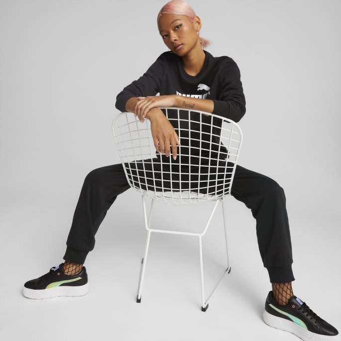 Puma På Tilbud Essentials+ Metallic Bukser Dame Svart-sølv Metallic