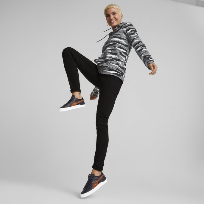 Puma På Tilbud Nødvendigheter+ Dyreprint I Full Lengde, Hettegenser For Kvinner, Svart