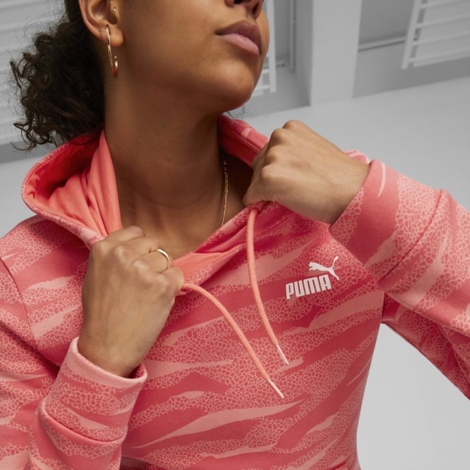 Puma På Tilbud Laks Nødvendighet+ Dyreprint I Full Lengde Hettegenser For Kvinner