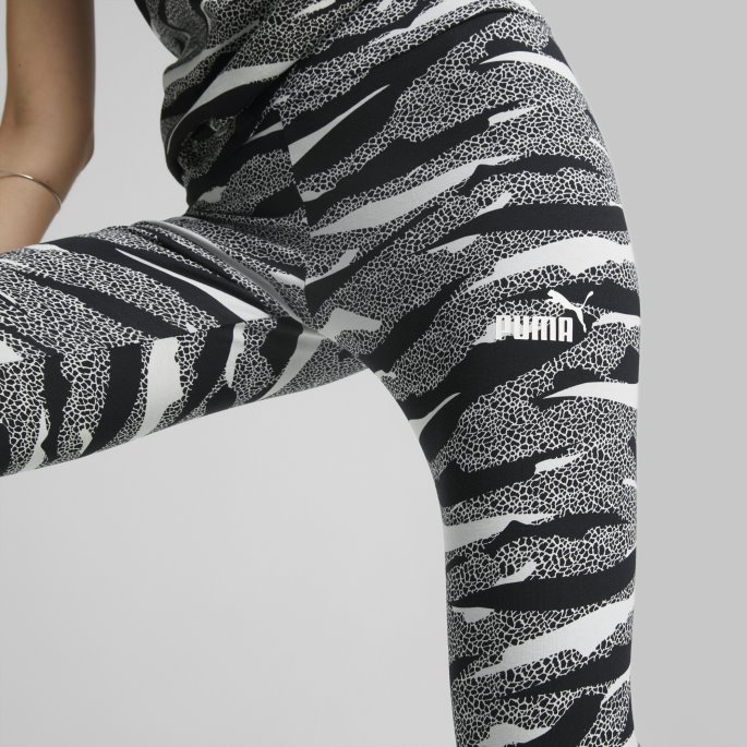 Essentials+ Animal Printed Dameleggings Puma På Tilbud Svart
