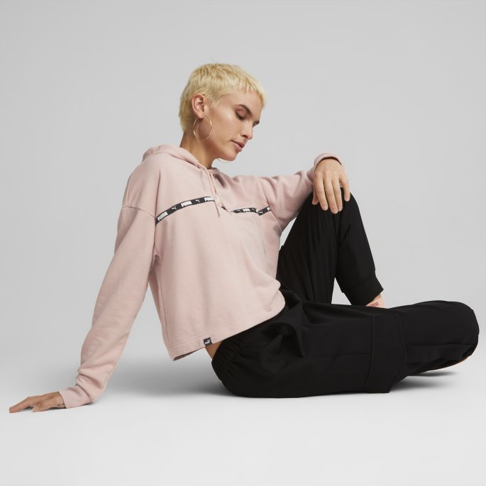 Puma På Tilbud Power Tape Dame Hettegenser Rose Quartz