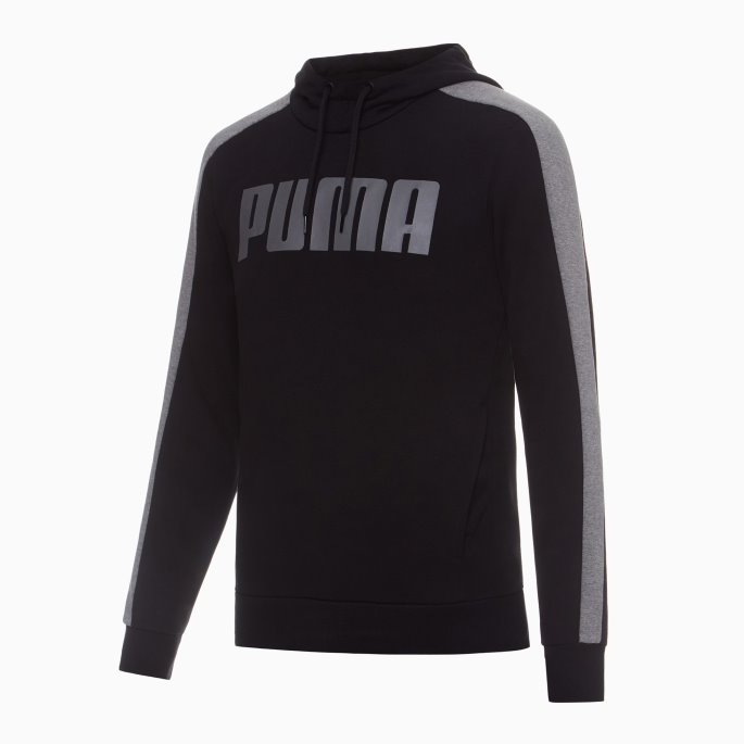 Bomull Svart Kontrast Hettegenser For Menn Puma På Salg