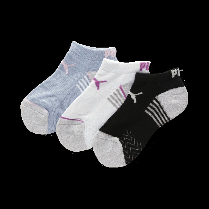 Hvit-lyserosa Lavskårne Halvsokker For Jenter [3 Pack] Puma På Tilbud