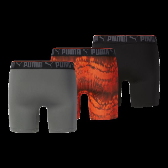Puma På Tilbud Herreboksershorts [3-pakning] Oransje-svart