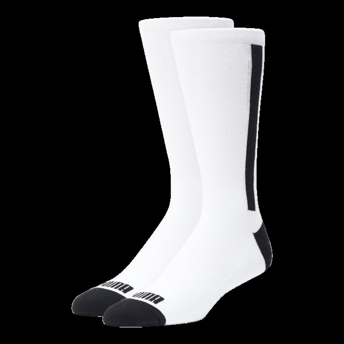 Puma På Tilbud Hvit-svarte Herre Crew Stripe Sokker [2 Pakke]
