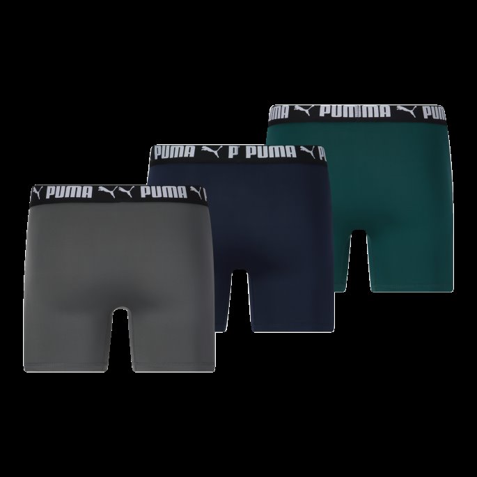 Puma På Tilbud Atletisk Passform Boxershorts For Menn [3-pakning] Marinegrønn