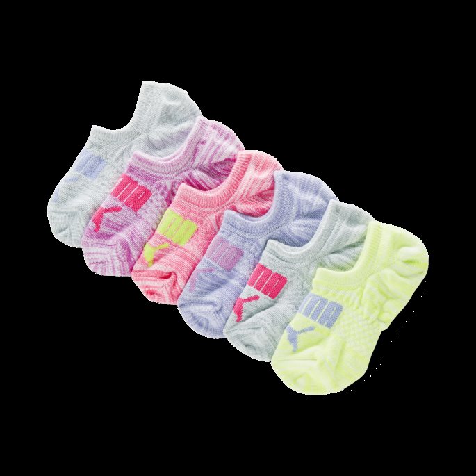 Jenter Ikke-frotté No-show Sokker [6-pack] Puma På Tilbud Hvit-rosa