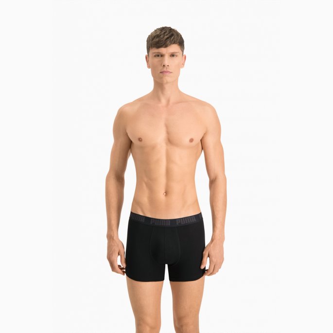 Basic Short Boxer 2 Pack Puma På Tilbud Svart-svart
