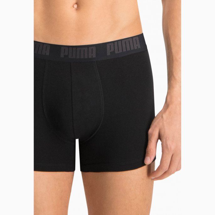 Basic Short Boxer 2 Pack Puma På Tilbud Svart-svart