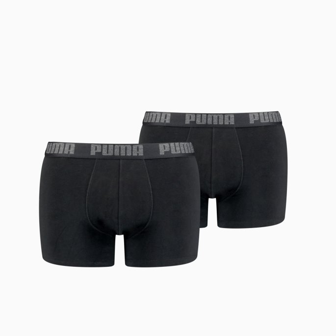 Basic Short Boxer 2 Pack Puma På Tilbud Svart-svart