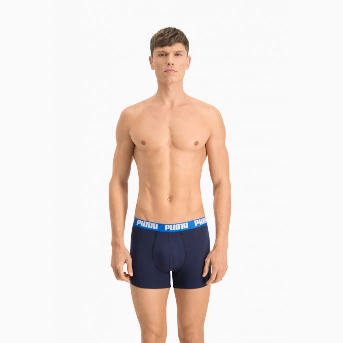 Ekte Blå Puma På Tilbud Basic Short Boxer 2 Pack