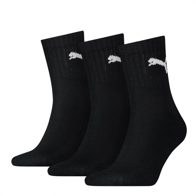 Unisex Korte Mannskapssokker 3-pakning Svart Puma På Salg