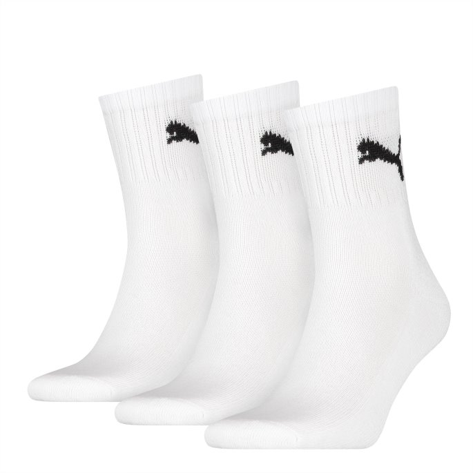 Puma På Tilbud Unisex Korte Mannskapssokker 3-pakning Hvit