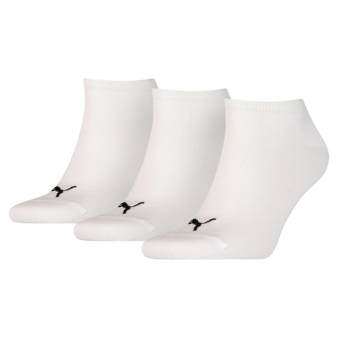 Hvite Puma På Tilbud Unisex Vanlige Sneaker Trener Sokker 3 Pakke