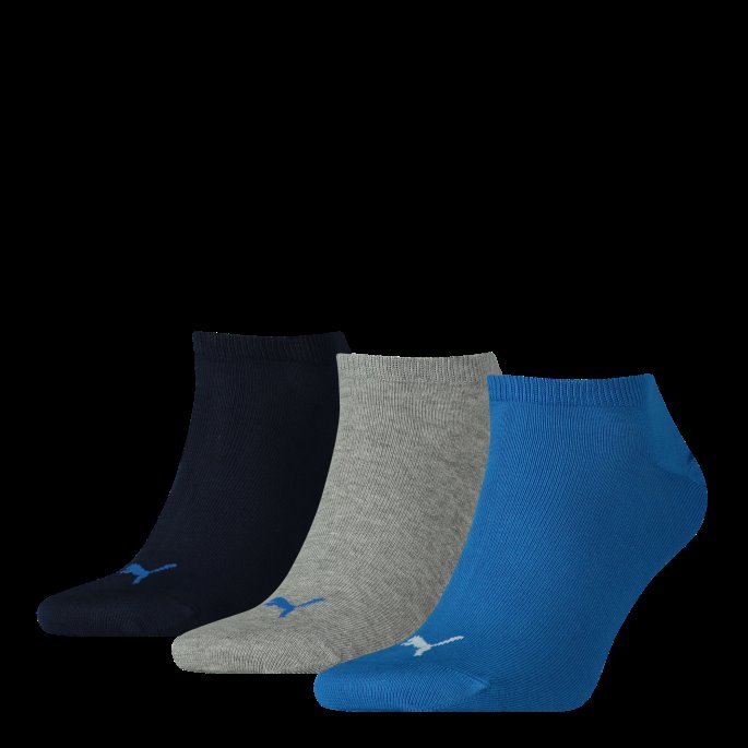Puma På Tilbud Unisex Vanlig Sneaker Trainer Sokker 3 Pakning Blå-grå Melange