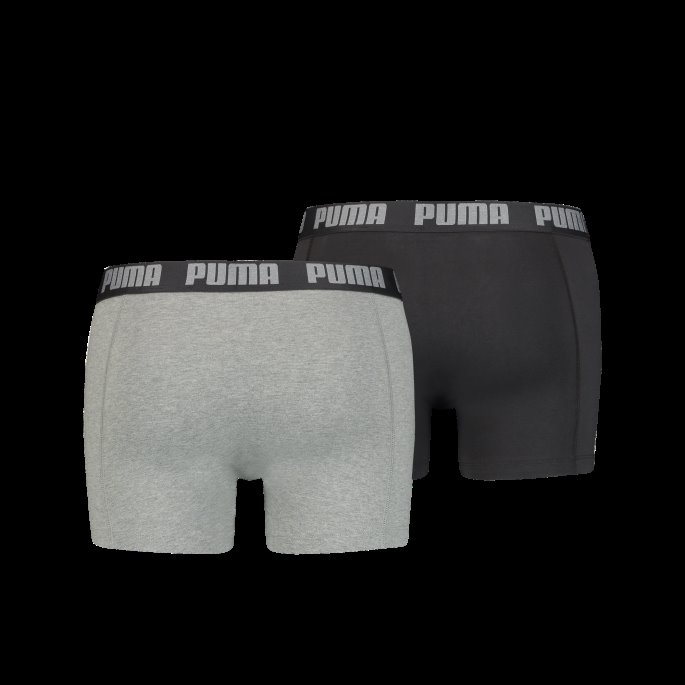 Puma På Tilbud Basic Herrebokser 2-pakning Mørkegrå Melange-svart