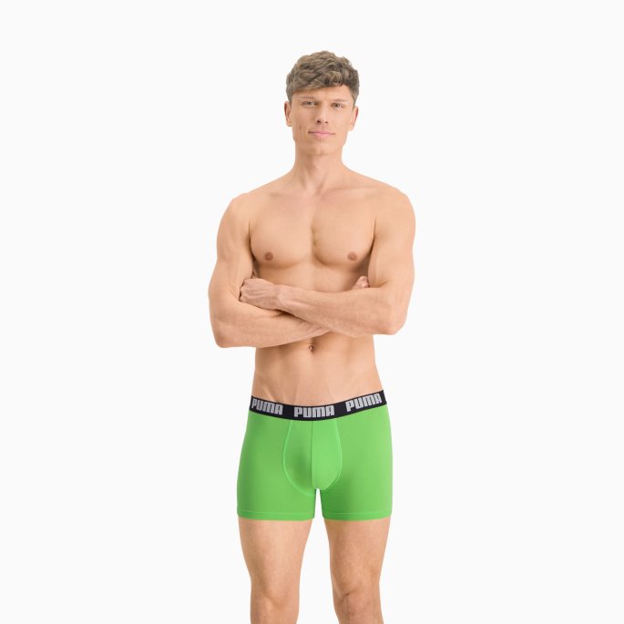 Puma På Tilbud Herre Basic Boxershorts 2-pakning Grønn-svart