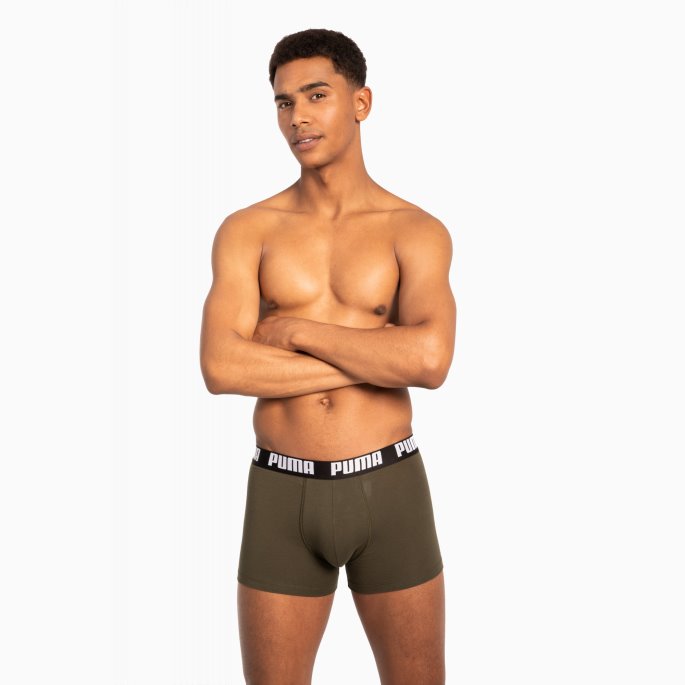 Puma På Tilbud Basic Herrebokser 2 Pakk Skog