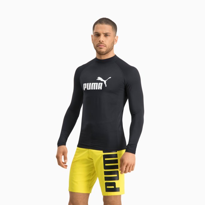Puma På Tilbud Swim Men Langermet Rash Guard Svart
