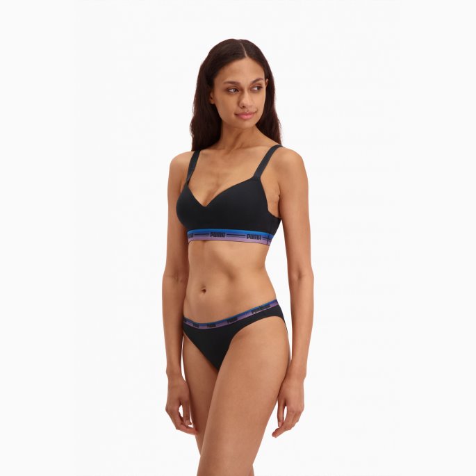 Puma På Tilbud Dame Bikini Undertøy 2 Pakke Svart-forskjellige Logo Farger