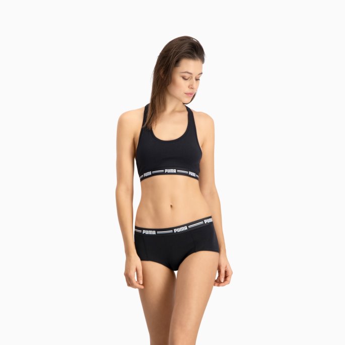 Svart Puma På Tilbud Dame Mini Short 2 Pakke