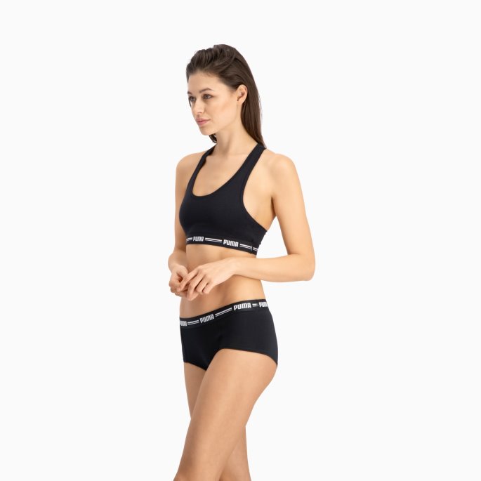 Svart Puma På Tilbud Dame Mini Short 2 Pakke