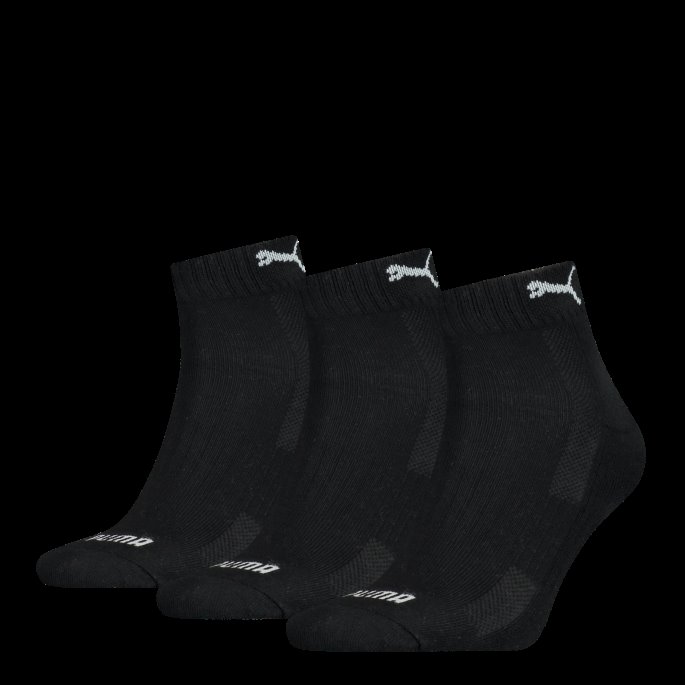 Unisex Polstrede Quarter Sokker 3 Pack Sort Puma På Salg