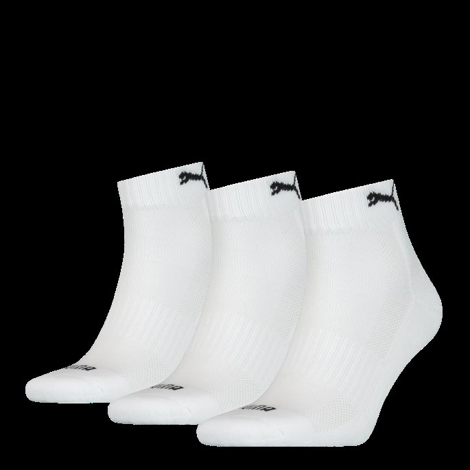 Puma På Tilbud Unisex Polstrede Quarter Sokker 3 Pakke Hvit