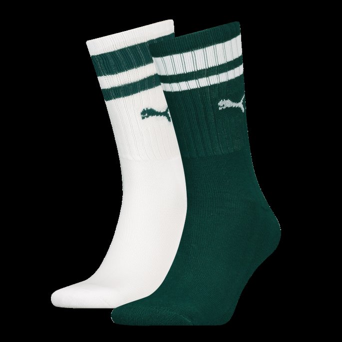 Puma På Tilbud Unisex Crew Heritage Stripe Sokker 2 Pakke Grønne