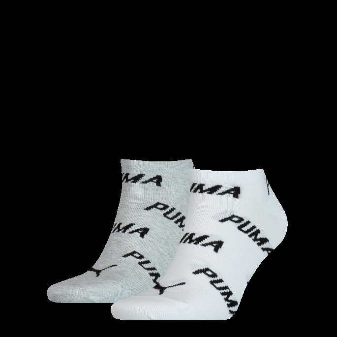 Hvit-grå-svart Puma På Tilbud Unisex Bwt Sneaker Sokker 2 Stk