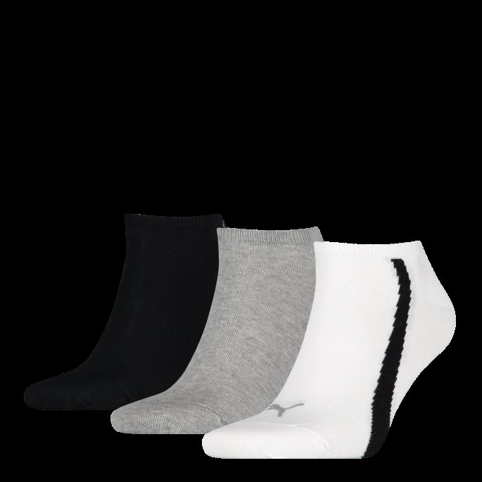 Puma På Tilbud Unisex Livsstil Sneaker Trener Sokker 3 Pakke Hvit-grå-svart