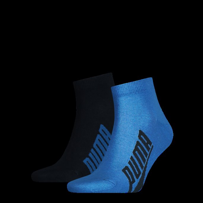 Puma På Tilbud Unisex Bwt Lifestyle Quarter Sokker 2-pakning Marine-grå-sterk Blå