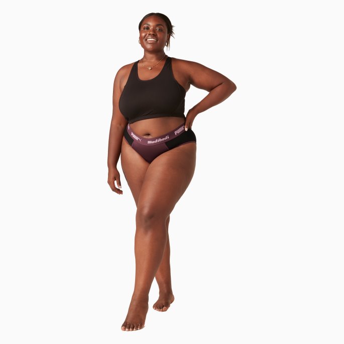 Puma På Tilbud X Modibodi Active Brief (moderat-tung) Druevin - Rosa