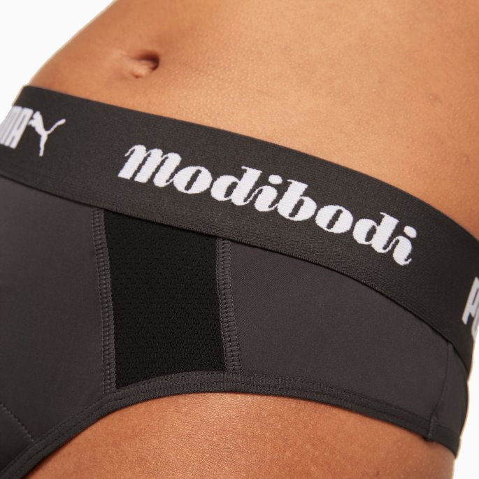 Puma På Tilbud X Modibodi Aktiv Thong (superlett) Svart - Grå