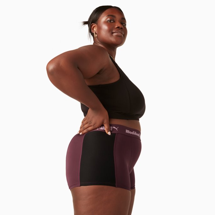 Druevin - Rosa Puma På Tilbud X Modibodi Active Boyshort (moderat-tung)