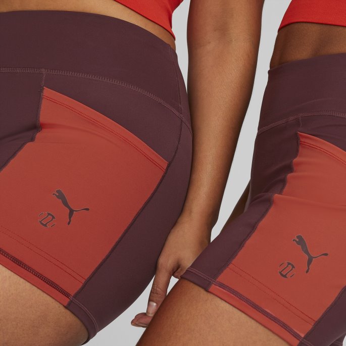Aubergine -brent Rød Puma På Tilbud X Modibodi Active Bikershorts Kvinner