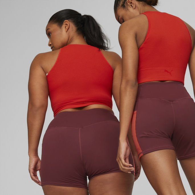 Aubergine -brent Rød Puma På Tilbud X Modibodi Active Bikershorts Kvinner