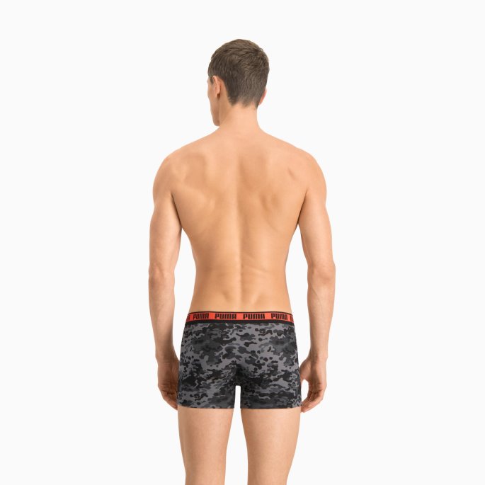 Herre Camo Boxer 2 Pack Puma På Tilbud Svart-grå Melange