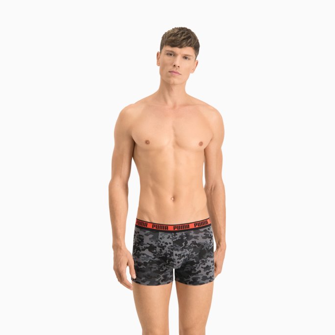Herre Camo Boxer 2 Pack Puma På Tilbud Svart-grå Melange