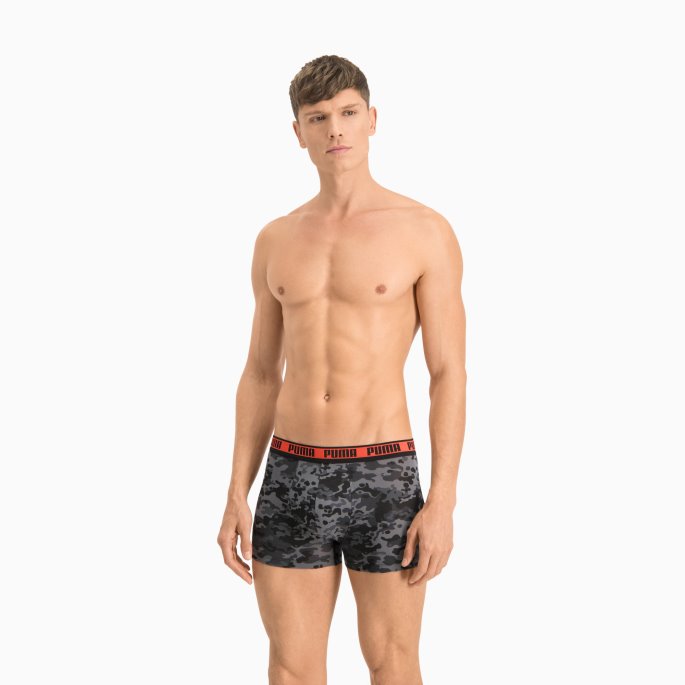 Herre Camo Boxer 2 Pack Puma På Tilbud Svart-grå Melange