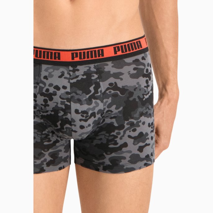 Herre Camo Boxer 2 Pack Puma På Tilbud Svart-grå Melange