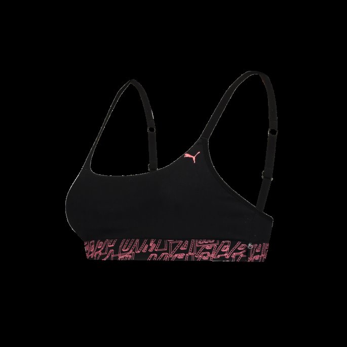 Puma På Tilbud Dametrykt Bandeau Topp 1 Pakke Rosa Combo