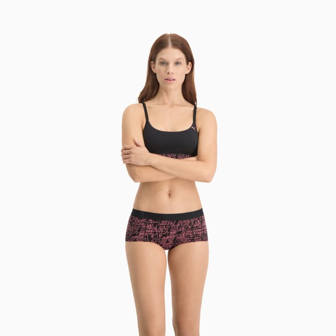 Puma På Tilbud Rosa Combo Dameprint Mini Short 2 Pakke