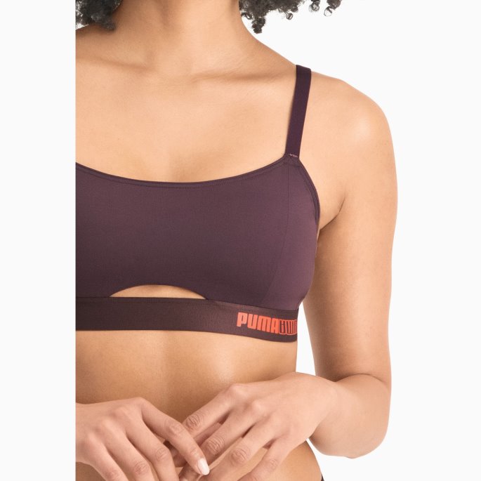 Puma På Tilbud Polstret Sporty Topp For Damer 1 Pakke Rød Combo
